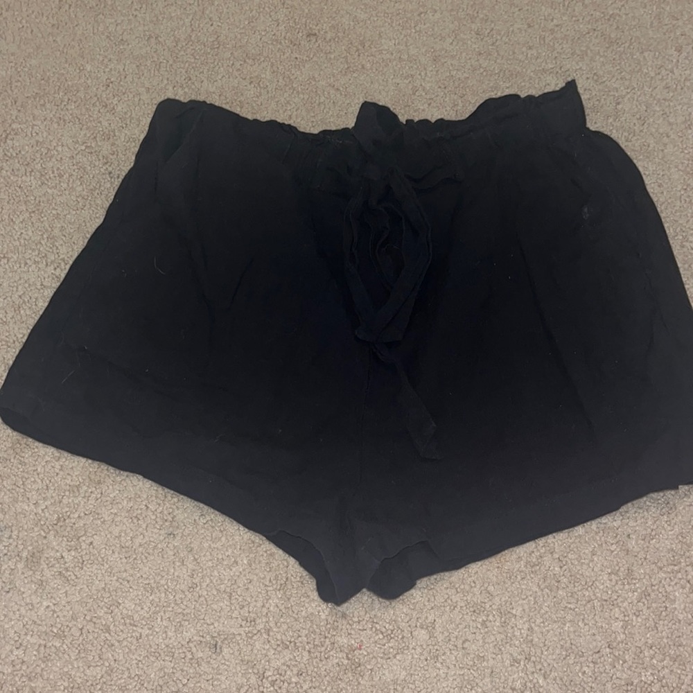 Black shein tie shorts